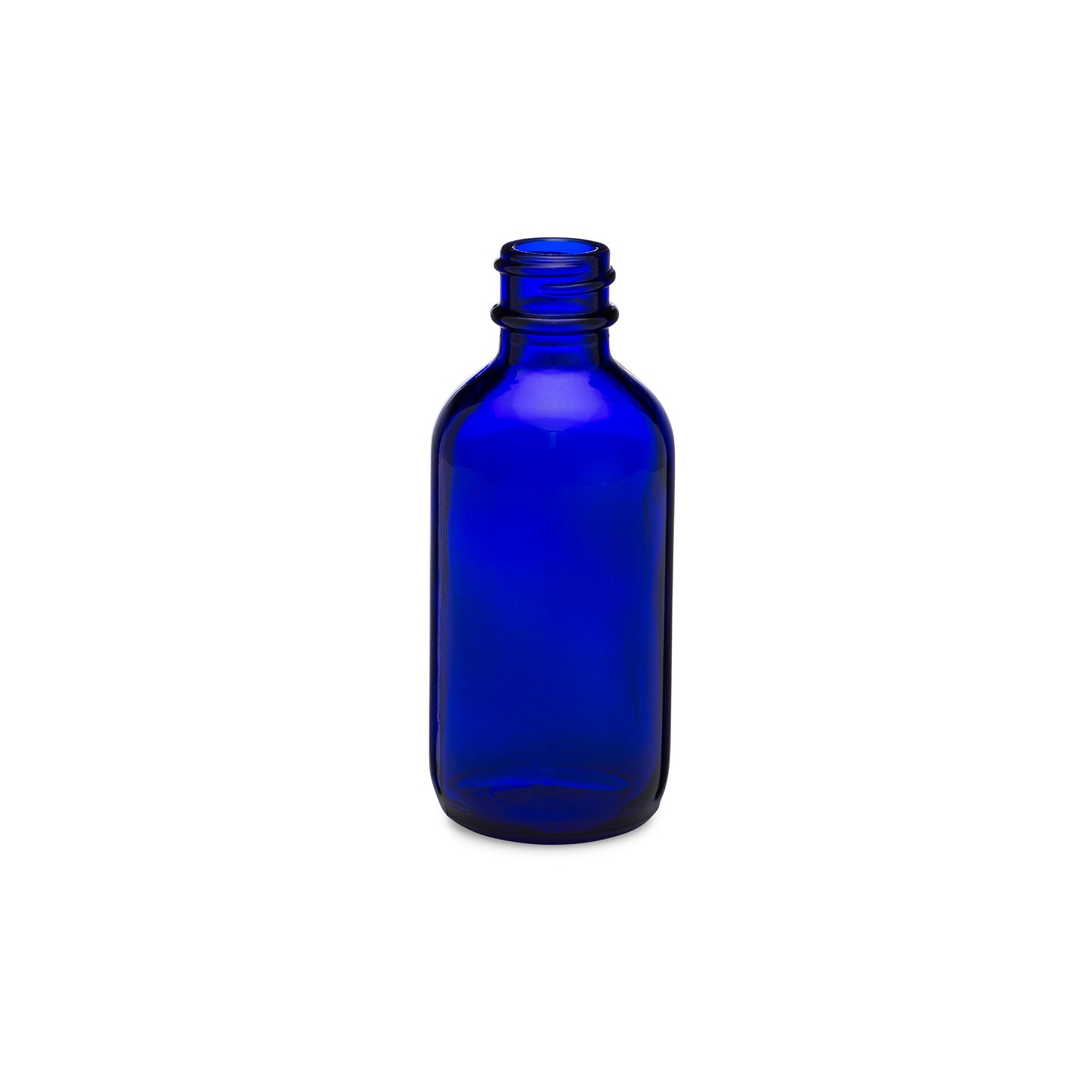 2 oz Blue Glass Boston Round Bottles (6-Pack)