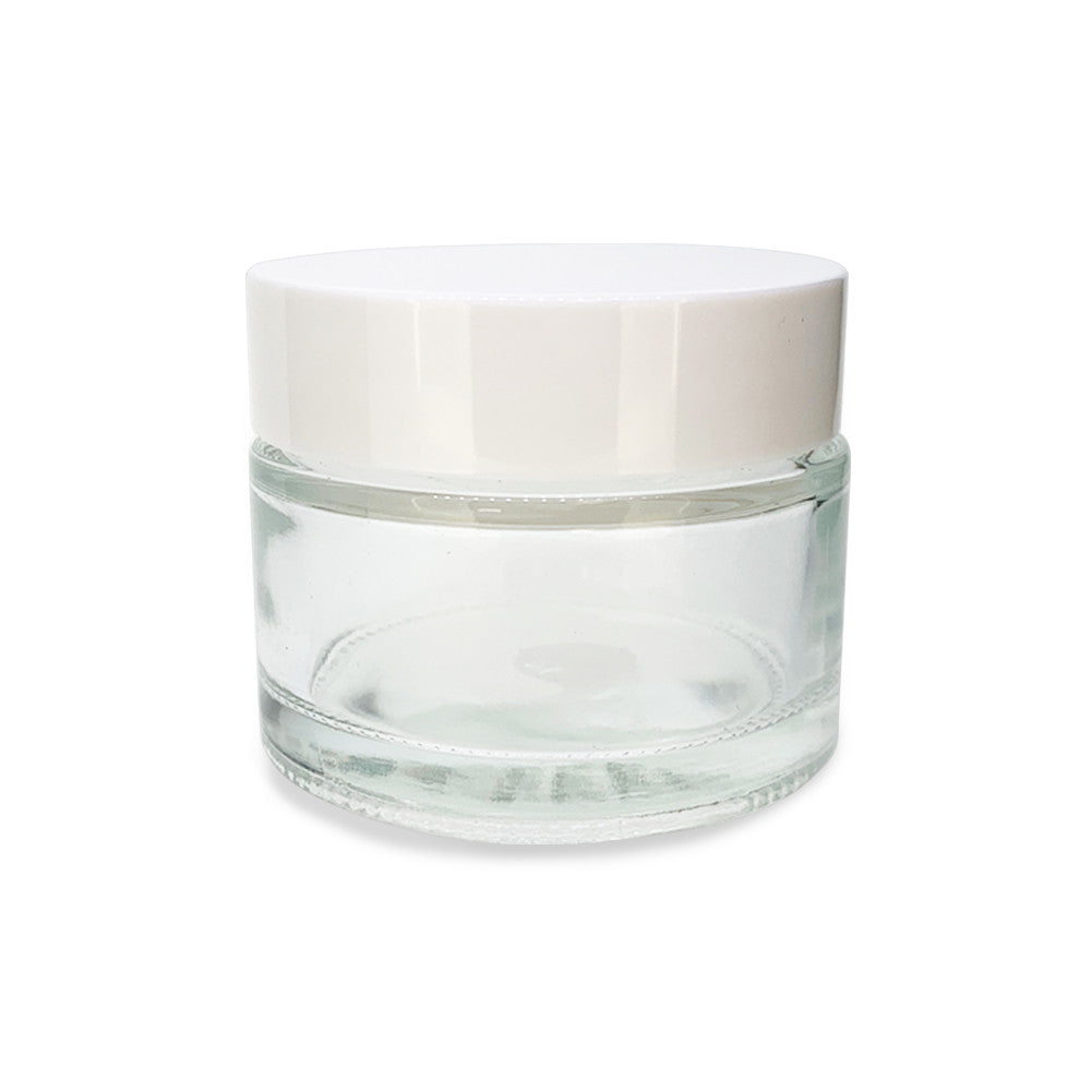 50 ml Clear Glass Salve Cream Jars (12-Pack)