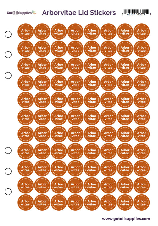 Arborvitae dōTERRA Lid Stickers