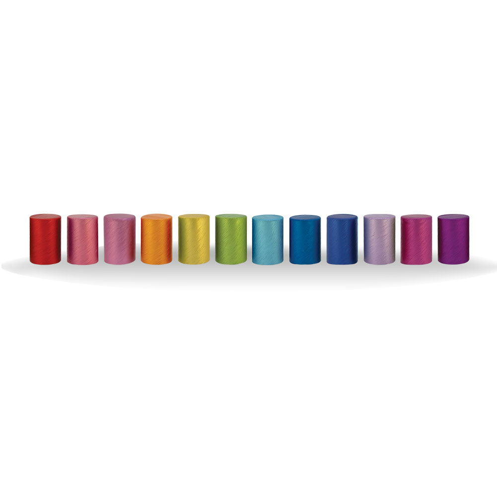 Assorted Color Brushed Aluminum Lids (12-Pack)