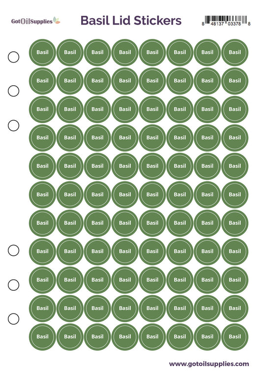 Basil dōTERRA Lid Stickers