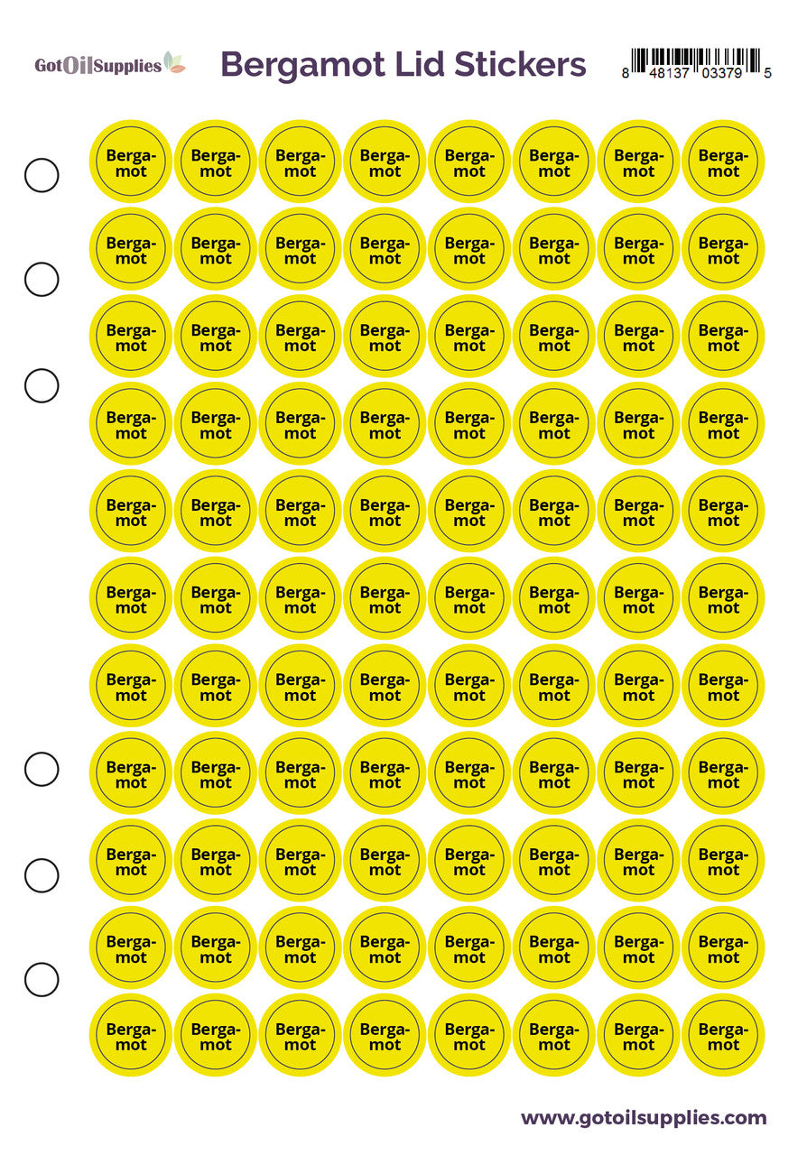 Bergamot dōTERRA Lid Stickers
