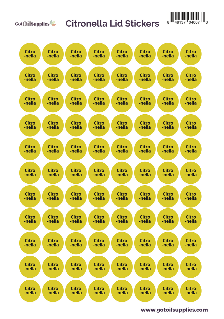 Citronella dōTERRA® Lid Stickers