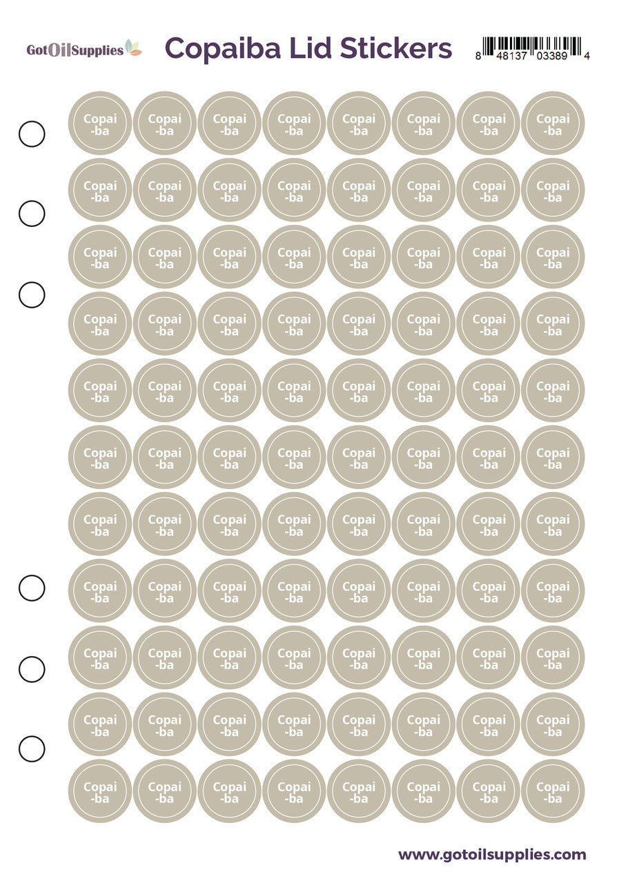 Copaiba dōTERRA Lid Stickers