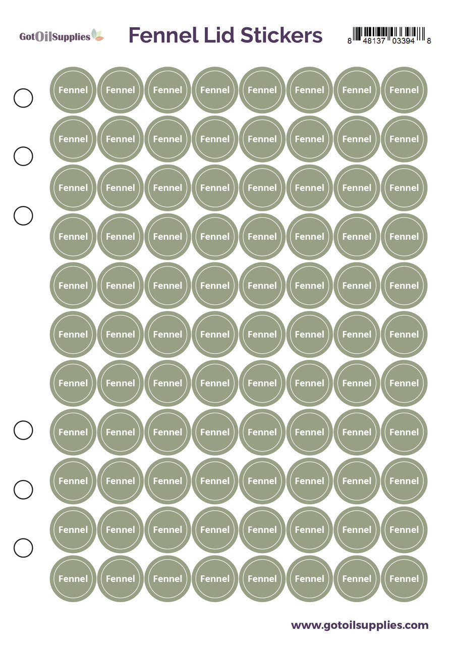 Fennel dōTERRA Lid Stickers
