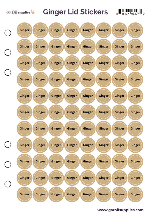 Ginger dōTERRA Lid Stickers