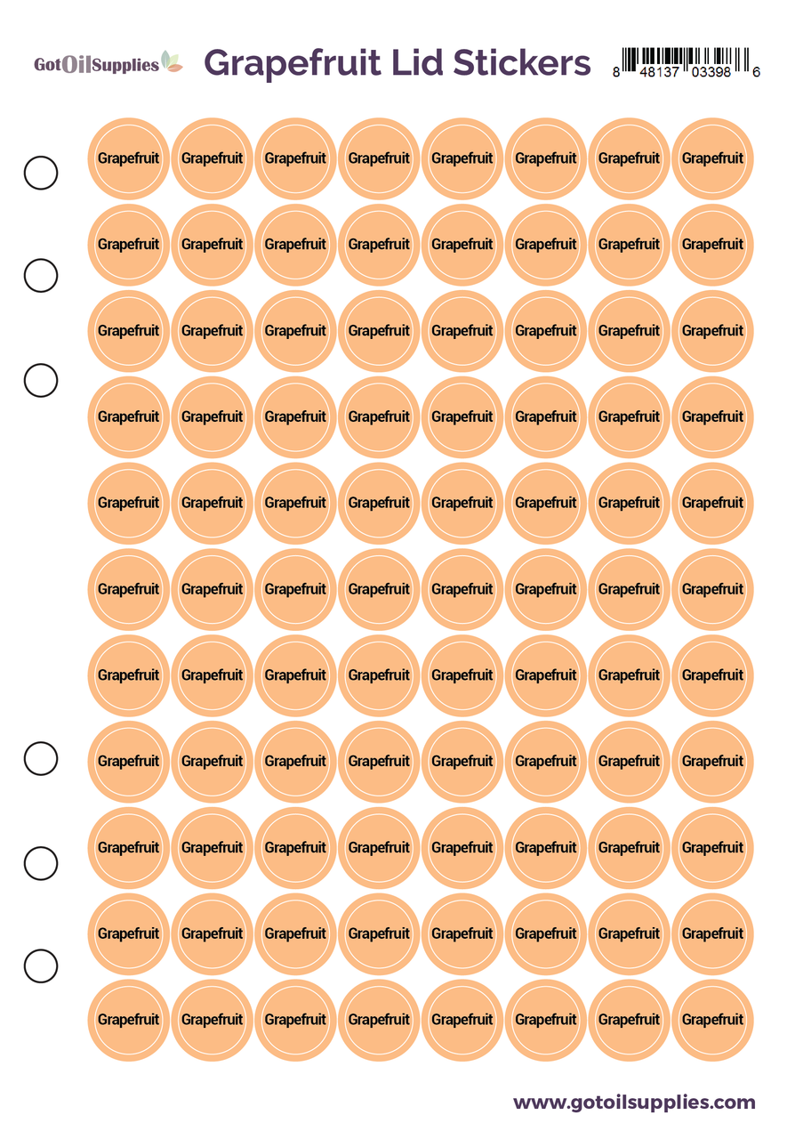 Grapefruit dōTERRA Lid Stickers