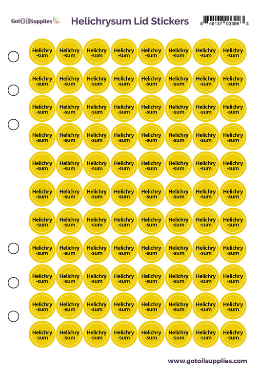 Helichrysum dōTERRA Lid Stickers