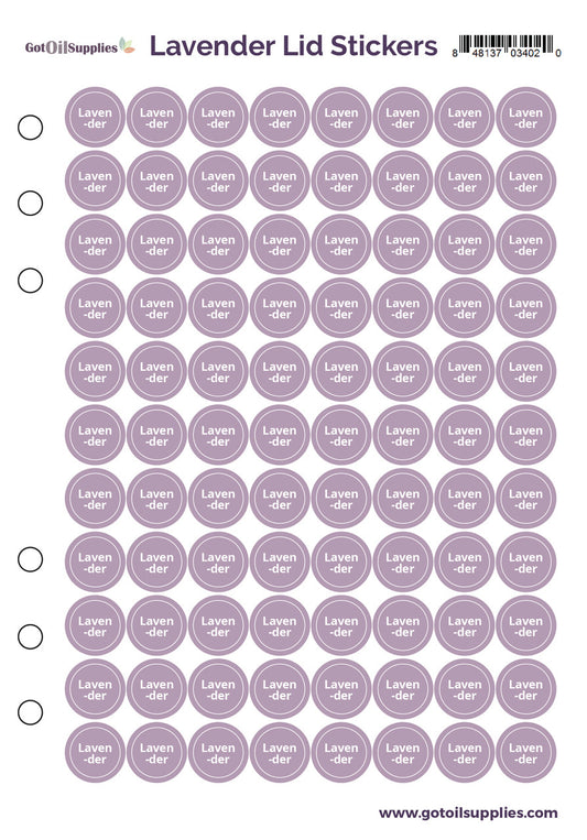 Lavender dōTERRA Lid Stickers