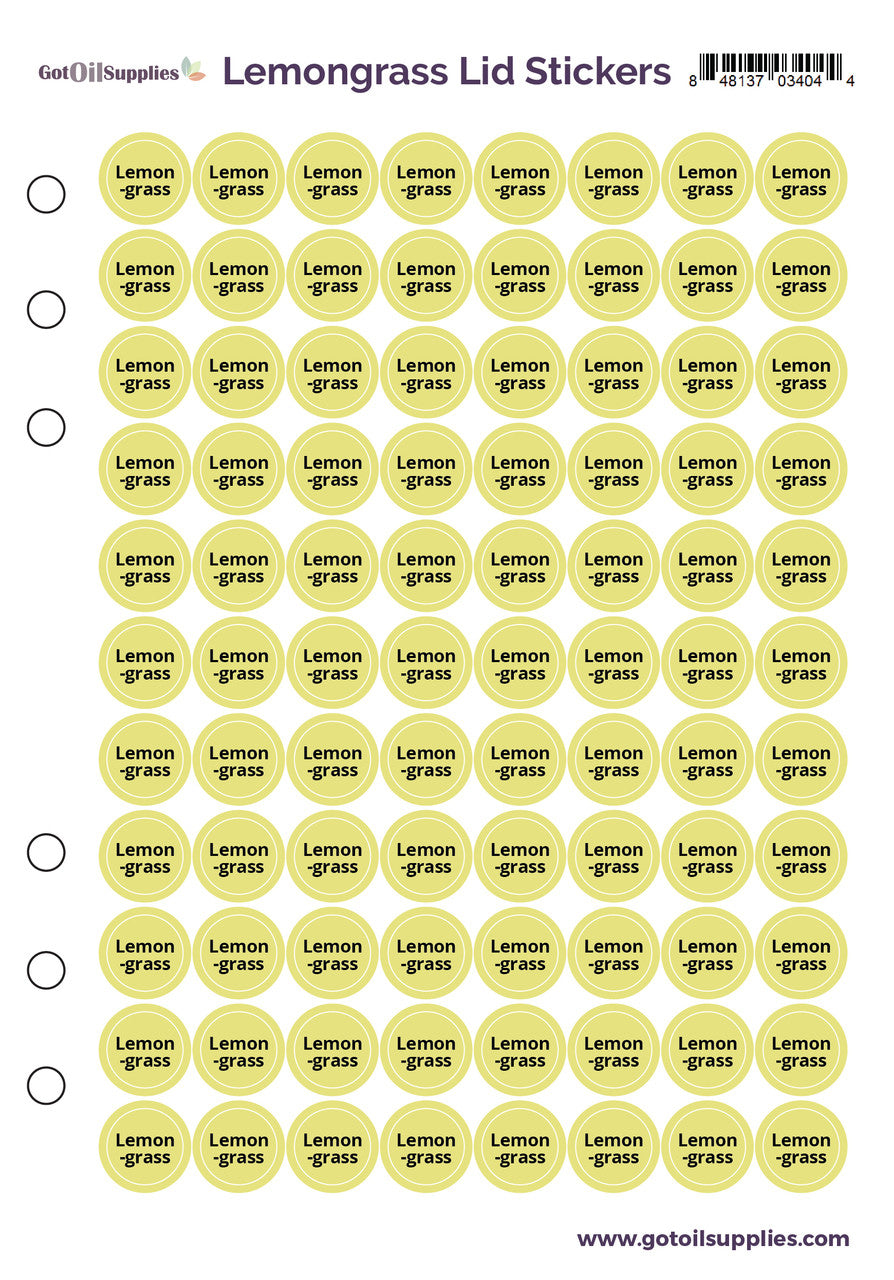 Lemongrass dōTERRA Lid Stickers