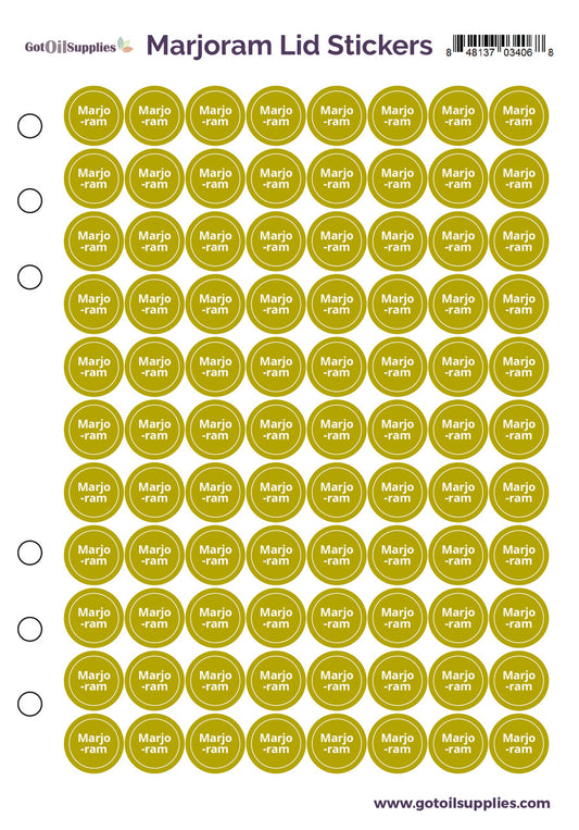 Marjoram dōTERRA Lid Stickers