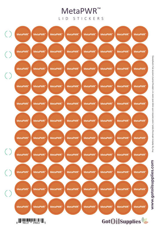 MetaPWR™ dōTERRA® Lid Stickers