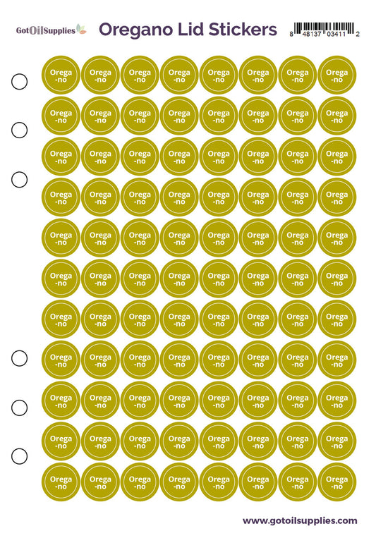 Oregano dōTERRA Lid Stickers