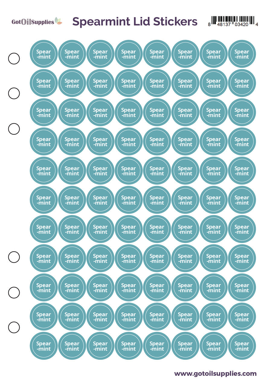 Spearmint dōTERRA Lid Stickers