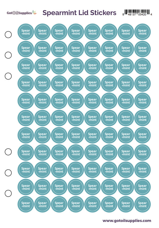 Spearmint dōTERRA Lid Stickers