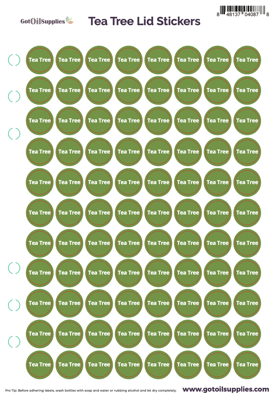 Tea Tree dōTERRA® Lid Stickers – Got Oil Supplies