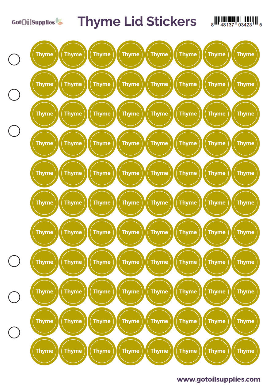 Thyme dōTERRA Lid Stickers