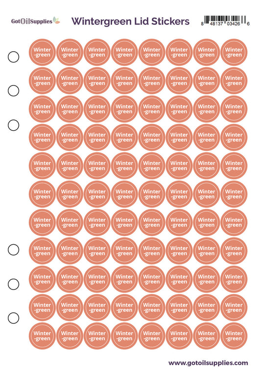 Wintergreen dōTERRA Lid Stickers