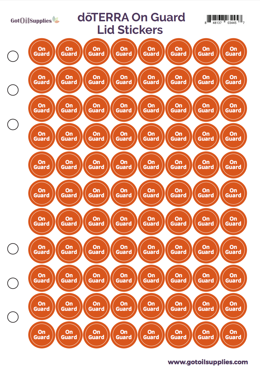 Lid Sticker dōTERRA On Guard® Lid Stickers – Got Oil Supplies