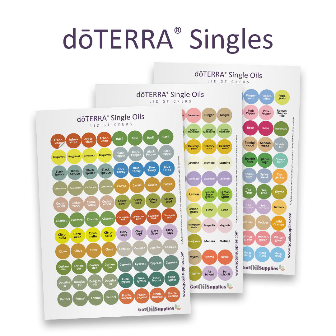 dōTERRA® Singles Lid Stickers | 3 Sheet Assortment